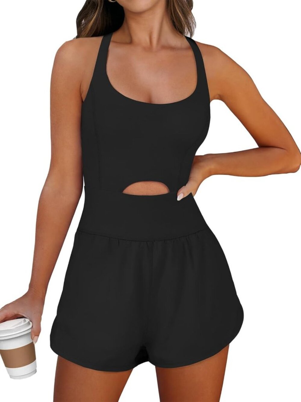 Trendy Women's Workout Romper - Athletic Jumpsuit for Gym, Running & Summer